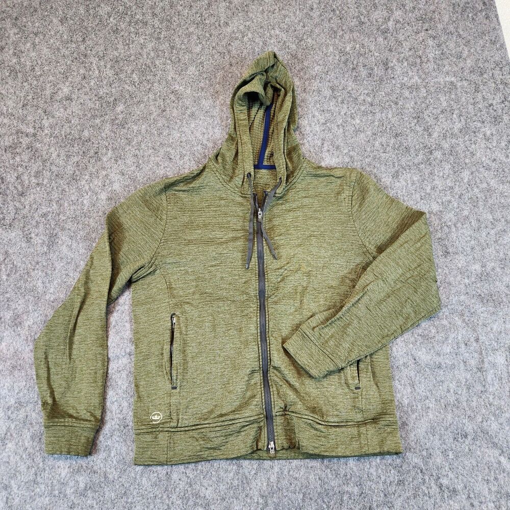 Peter Millar Apollo French Terry Hoodie Women‎ L Green Golf Full Zip Pockets
